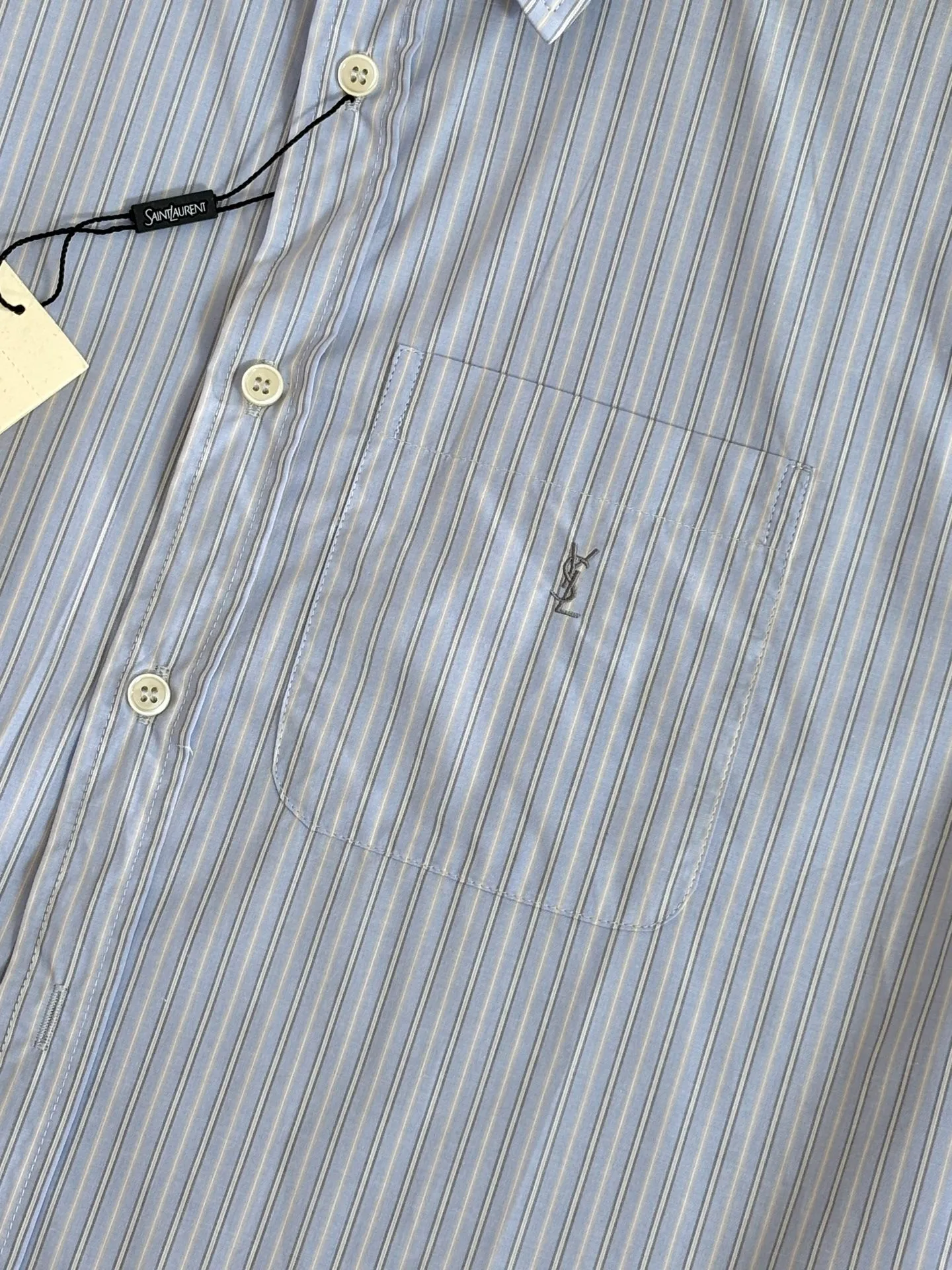 Saint Lauren*/ YSL ：Light Blue ， YSL Logo， 。 ， + ， ， 、 ， Size：S/M/L/XL